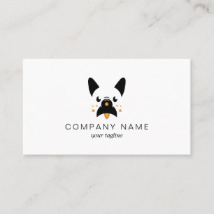 Tarjeta De Visita Bulldog francés y cohete