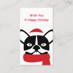 Tarjeta De Visita Bulldog Santa Greeting