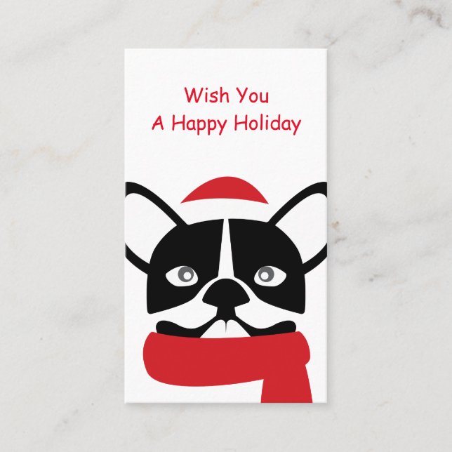 Tarjeta De Visita Bulldog Santa Greeting (Anverso)