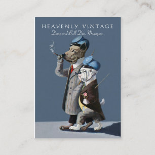 Tarjeta De Visita Bulldog y great dane - vintage divertido