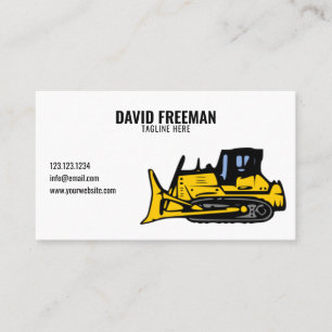 Tarjeta De Visita Bulldozer de la máquina simple de construcción b
