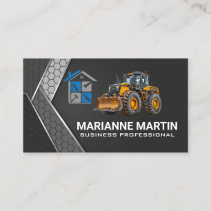 Tarjeta De Visita Bulldozer   Iconos de servicios de contratistas