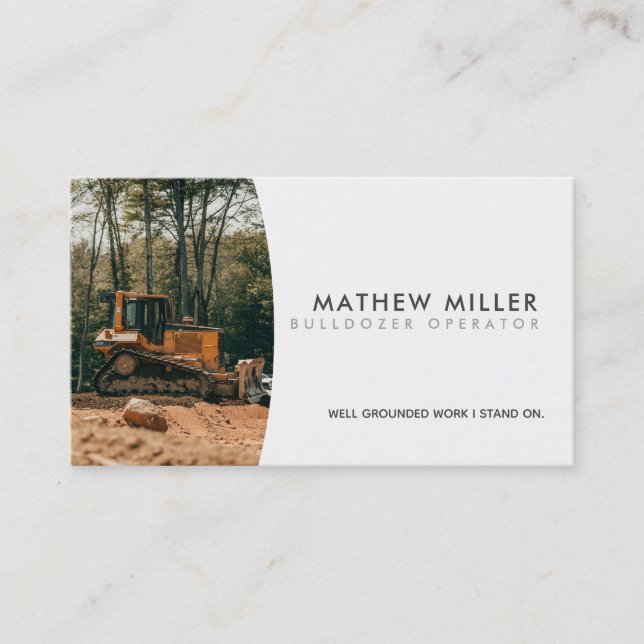 Tarjeta De Visita Bulldozer Operator Business Cards (Anverso)