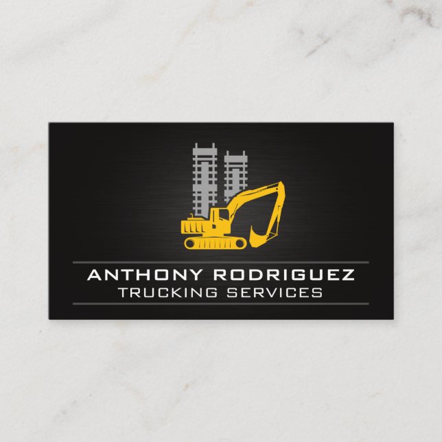 Tarjeta De Visita Bulldozer | Vehículo de construcción (Anverso)