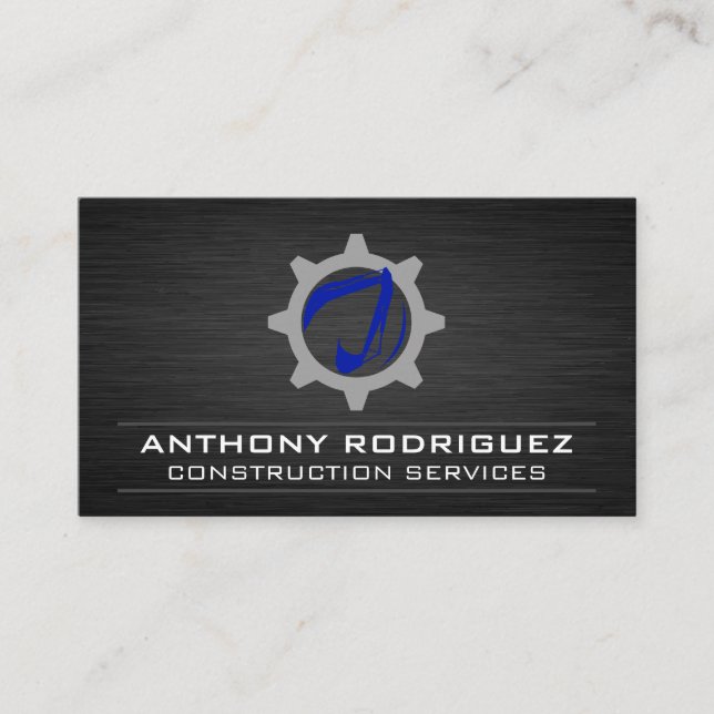 Tarjeta De Visita Bulldozer | Vehículo de construcción | Generador (Anverso)