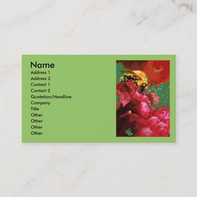 Tarjeta De Visita Bumble Bee Business Card (Anverso)