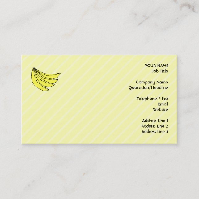 Tarjeta De Visita Bunch of Yellow Bananas. (Anverso)