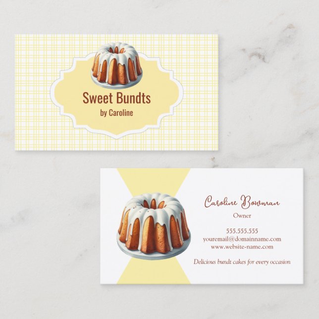 Tarjeta De Visita Bundt Cake Bakery (Anverso / Reverso)