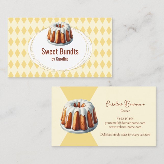 Tarjeta De Visita Bundt Cake Bakery (Anverso / Reverso)