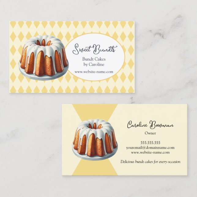 Tarjeta De Visita Bundt Cake Bakery (Anverso / Reverso)