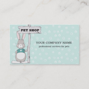 Tarjeta De Visita Bunny with a Rótulo