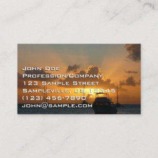 Tarjeta De Visita Buques y el atardecer en la costa tropical