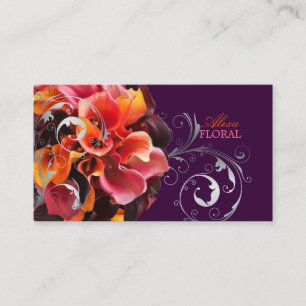 Tarjeta De Visita Buquet de novias de PixDezines, colores floristas/