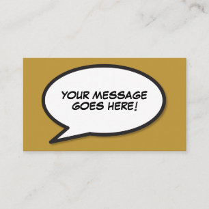 Tarjeta De Visita Burbuja de diálogo divertida de cómic retro
