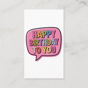 Tarjeta De Visita Burbuja de Feliz Cumpleaños