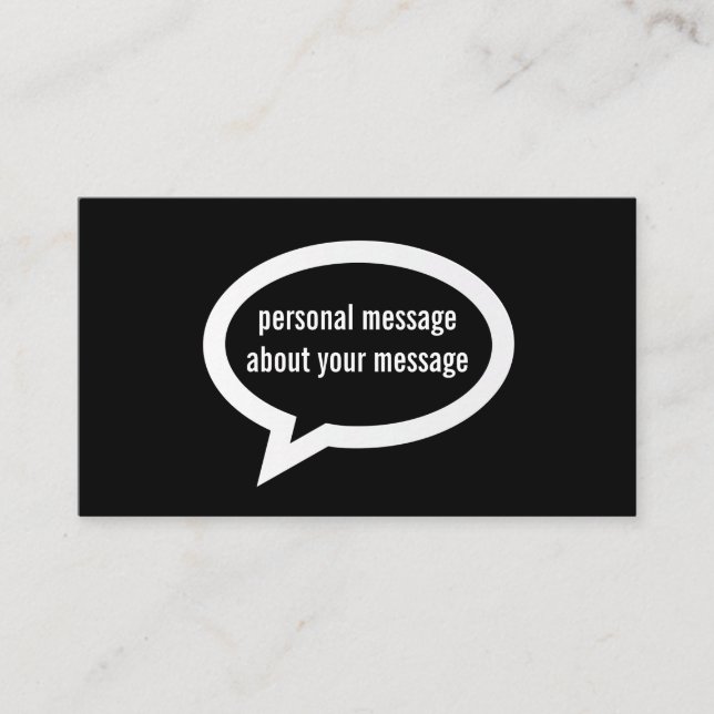 Tarjeta De Visita Burbuja de llamadas (Anverso)