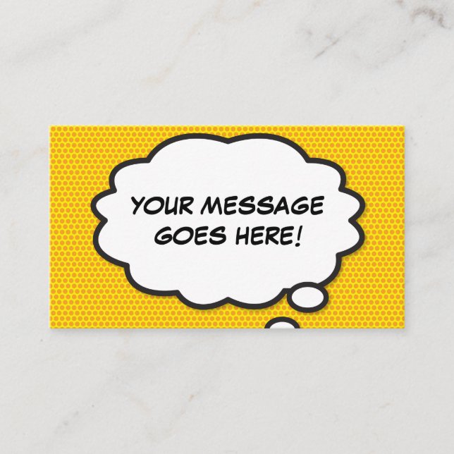 Tarjeta De Visita Burbuja de pensamiento divertida cómic retro (Anverso)