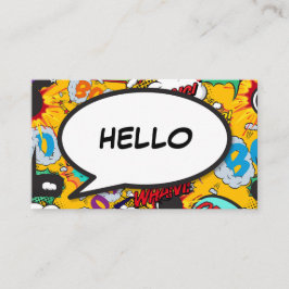 Tarjeta De Visita Burbuja de texto de cómic divertido moderno HOLA
