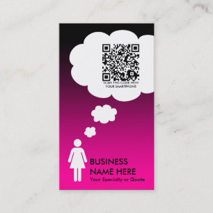 Tarjeta De Visita burbuja del pensamiento del código del qr (el rosa