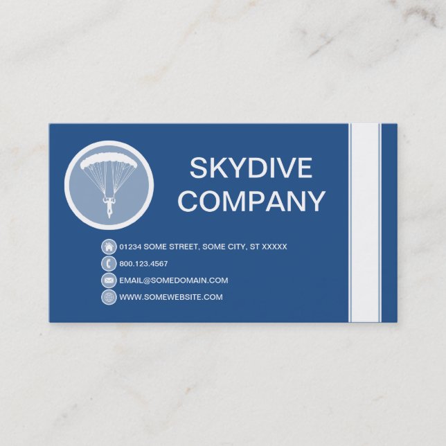 Tarjeta De Visita burbuja SKYDIVE (Anverso)