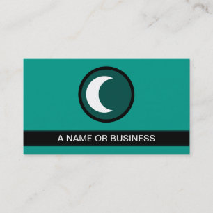 Tarjeta De Visita burbuja verde marina de luna