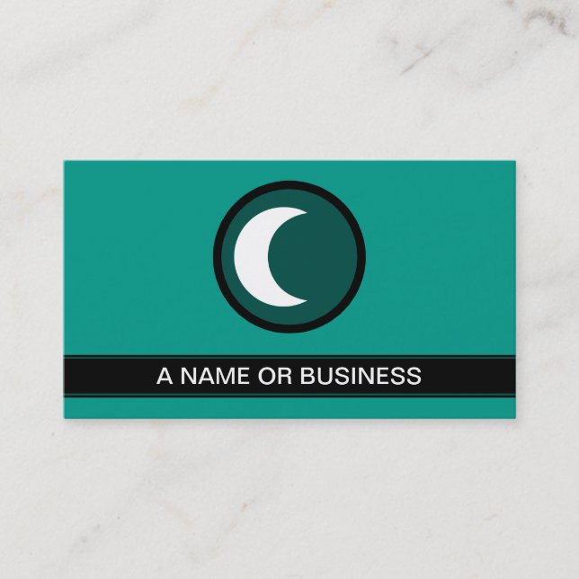 Tarjeta De Visita burbuja verde marina de luna (Anverso)