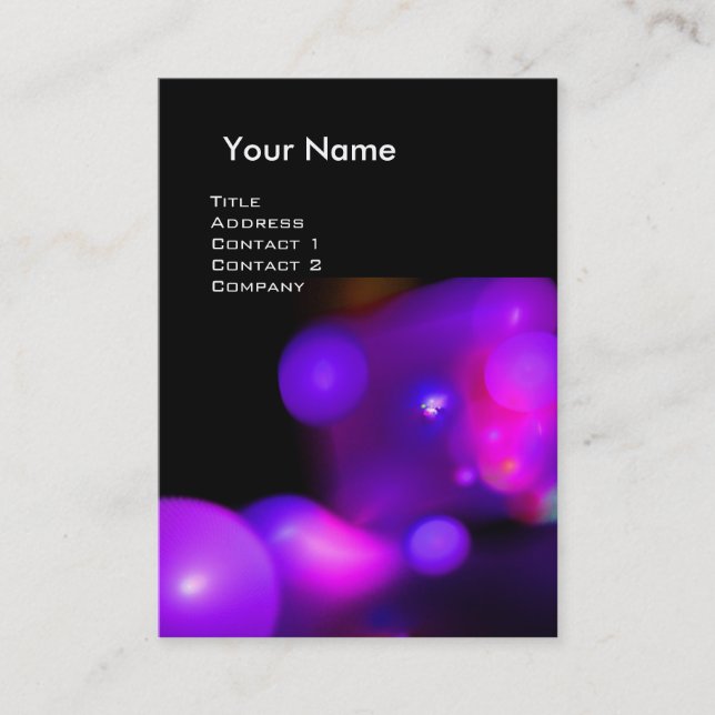 Tarjeta De Visita BURBUJAS CUANTUM MONOGRAM violeta (Anverso)