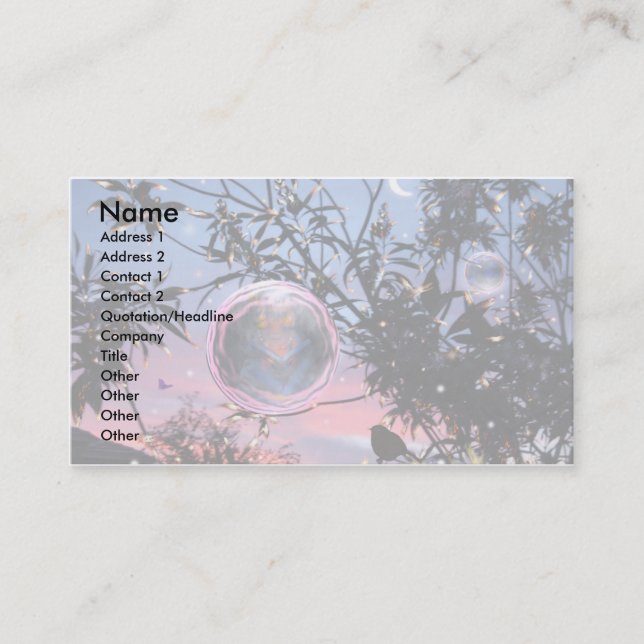 Tarjeta De Visita ¡Burbujas de hadas de la víspera de verano! (Anverso)