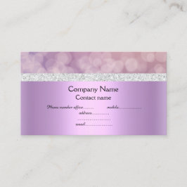 Tarjeta De Visita Burbujas moradas rosadas elegante negocio de semi