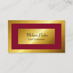 Tarjeta De Visita burdeos de oro moderno profesional simplemente