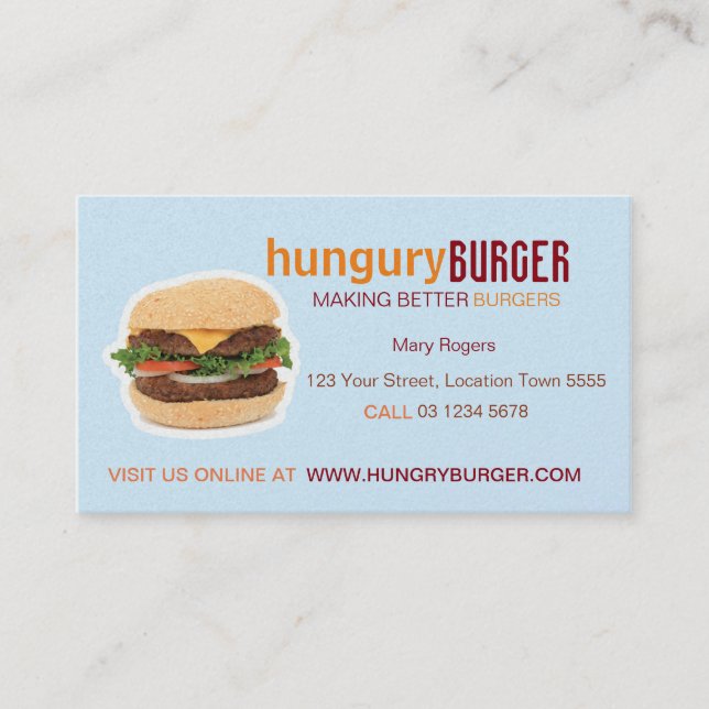 Tarjeta De Visita Burger Business Card (Anverso)