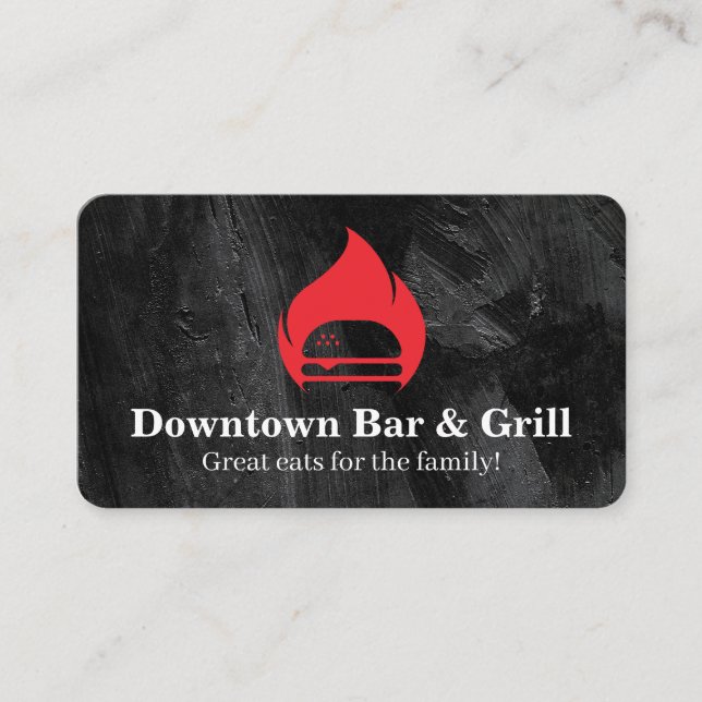 Tarjeta De Visita Burger Flame Fire | Restaurante  (Anverso)
