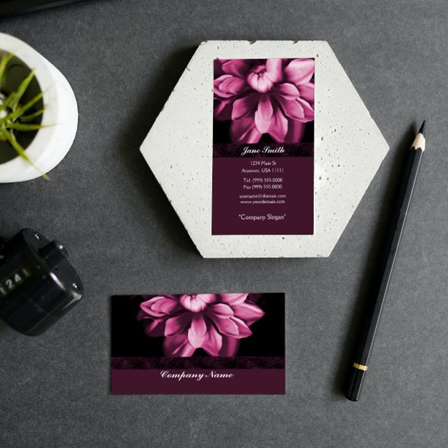 Tarjeta de visita Burgundy Bloom (Burgundy Bloom Business Card)