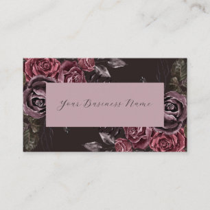 Tarjeta De Visita Burgundy Floral Business Card