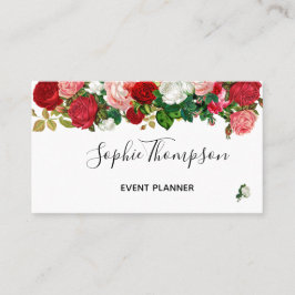 TARJETA DE VISITA BURGUNDY FLORAL | ROSAS GARLAND FLOWER