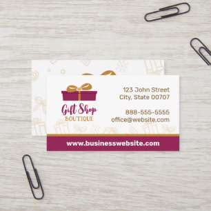 Tarjeta De Visita Burgundy Gift Shop Boutique Present Business Card