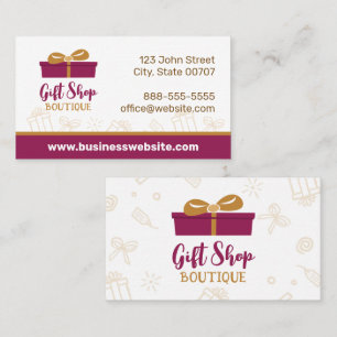 Tarjeta De Visita Burgundy Gift Shop Boutique Present Business Card