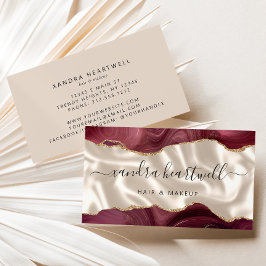 Tarjeta De Visita Burgundy Gold Agate Ivory Luxury