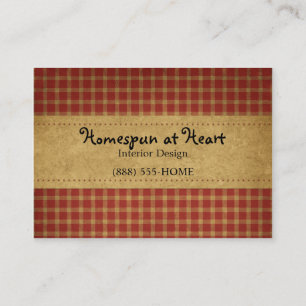 Tarjeta De Visita Burgundy Homespun Crafty Business Card
