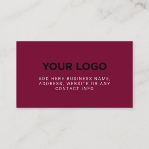Tarjeta De Visita Burgundy   Logotipo de empresa simple