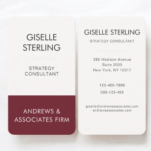 Tarjeta De Visita Burgundy Profesional