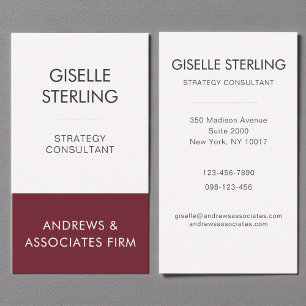 Tarjeta De Visita Burgundy Profesional Corporativo Moderno Elegante