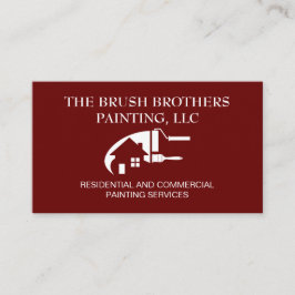 Tarjeta De Visita Burgundy Professional House Painter Business Card