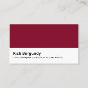 Tarjeta De Visita Burgundy Rico   "Lujo y Elegancia"