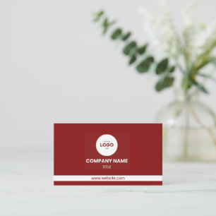 Tarjeta De Visita Burgundy y Blanco Moderno Profesional