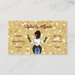 Tarjeta De Visita Burgundy y Gold Hair Stylist