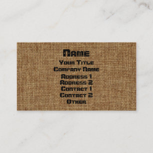 Tarjeta De Visita Burlap Genérico Crea Tu Propio Presupuesto Fácil