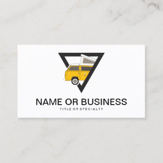 Tarjeta De Visita bus amarillo clásico triangular