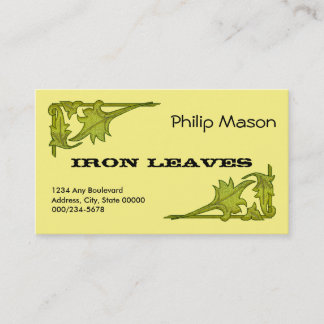 Tarjeta De Visita Bus. Card - Leafy Brackets in Green