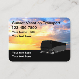 Tarjeta De Visita Bus de alquiler de transporte de vacaciones